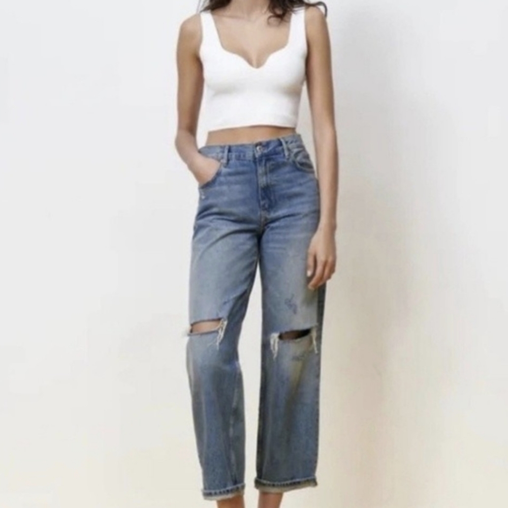 Zara The New Daddy Distressed Dad Jeans